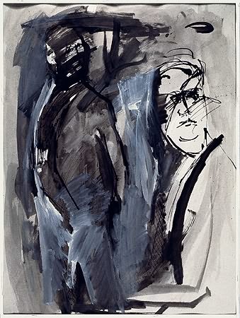 2 figures, 1965, ink/acrylic