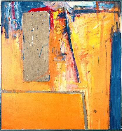 Collage in Orange and Blue, 1965-66, a/c, 48h x 44.5w